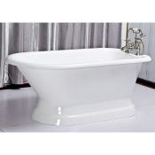 61″ Rolled Rim Cast Iron Pedestal Tub