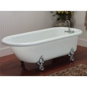 66″ Acrylic Rolled Rim Clawfoot Tub