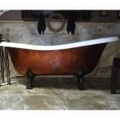 67″ Cast Iron Slipper Clawfoot Tub w/Lions feet