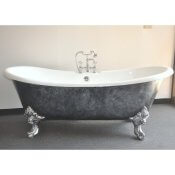 71″ Cast Iron Double Ended Slipper Clawfoot Tub w/Imperial feet