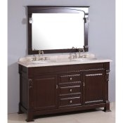 60″ Traditional Double Sink Vanity Combo