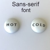 Center Hot/Cold Button Replacements for Faucet Cross Handles - Porcelain Buttons