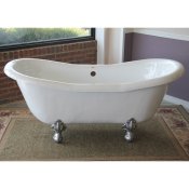 68″ Acrylic Double Ended Slipper Clawfoot Tub
