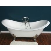 71″ Cast Iron Double Ended Slipper Clawfoot Tub w/Lions Feet